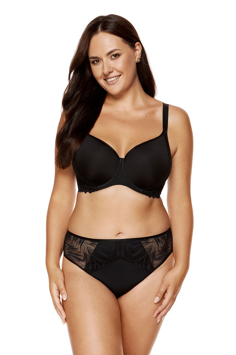 Modeled Cups Gentle Lift Black Padded Bra by Gorteks