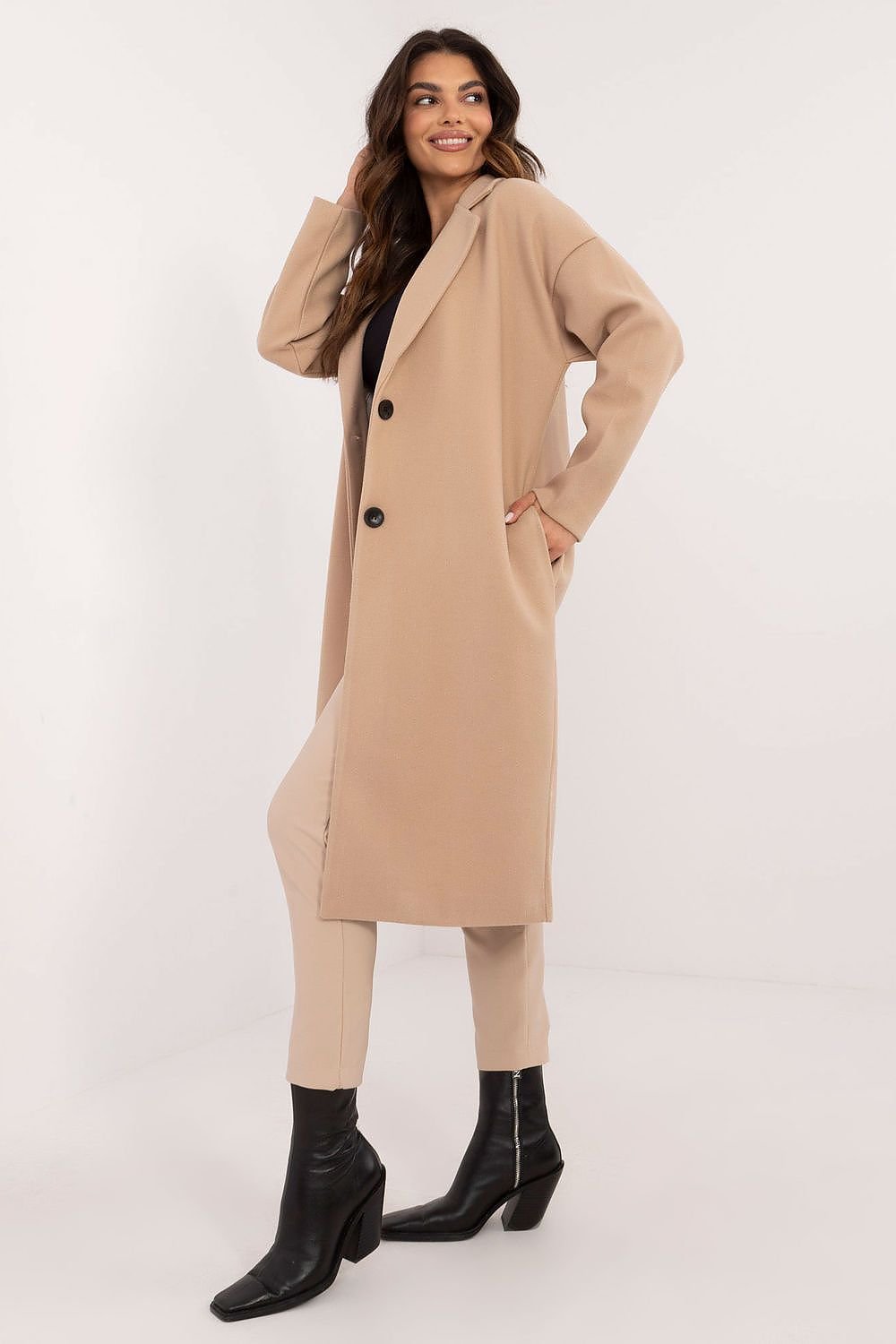 Classic Cut Womens Long Coat by Och Bella