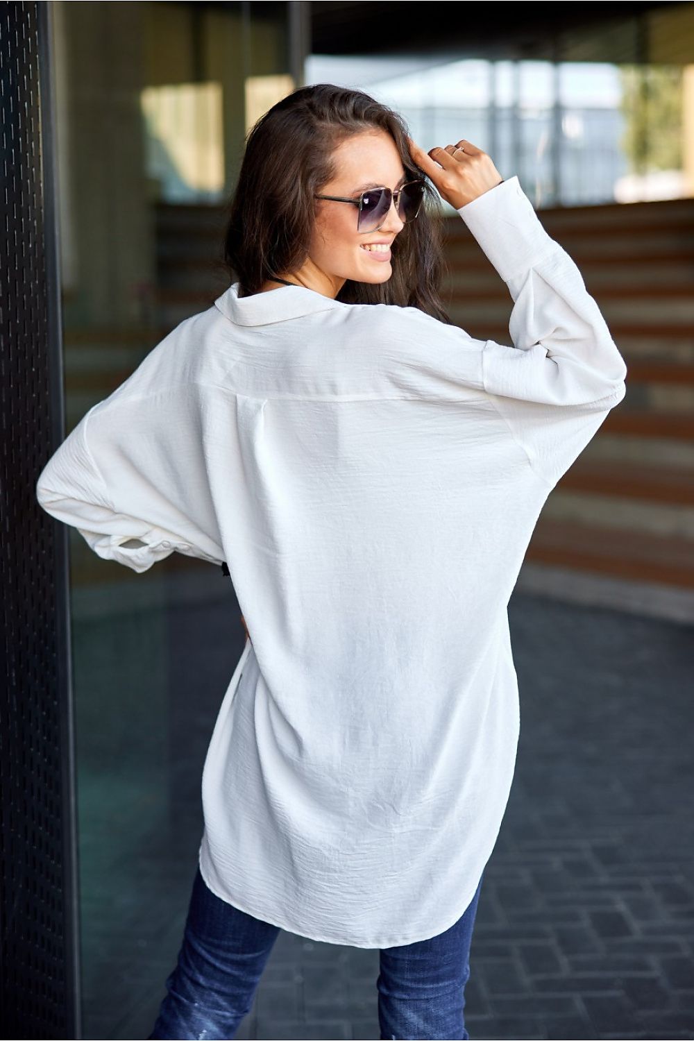 Over-Sized Long Sleeve Womens Shirt by Roco Fashion