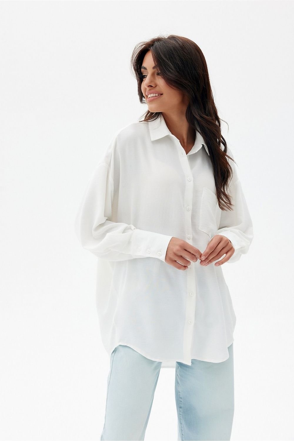 Over-Sized Long Sleeve Womens Shirt by Roco Fashion