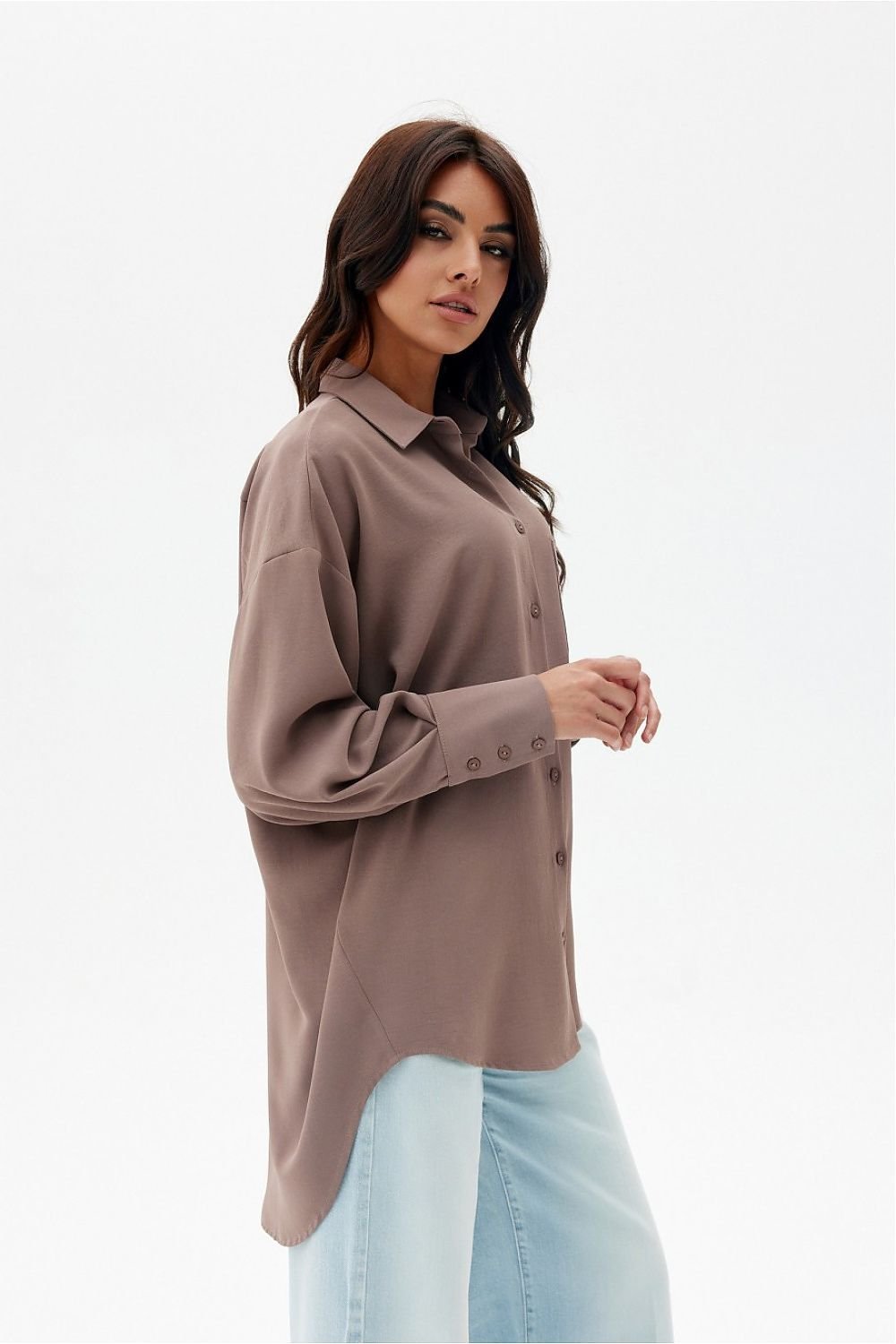 Over-Sized Long Sleeve Womens Shirt by Roco Fashion