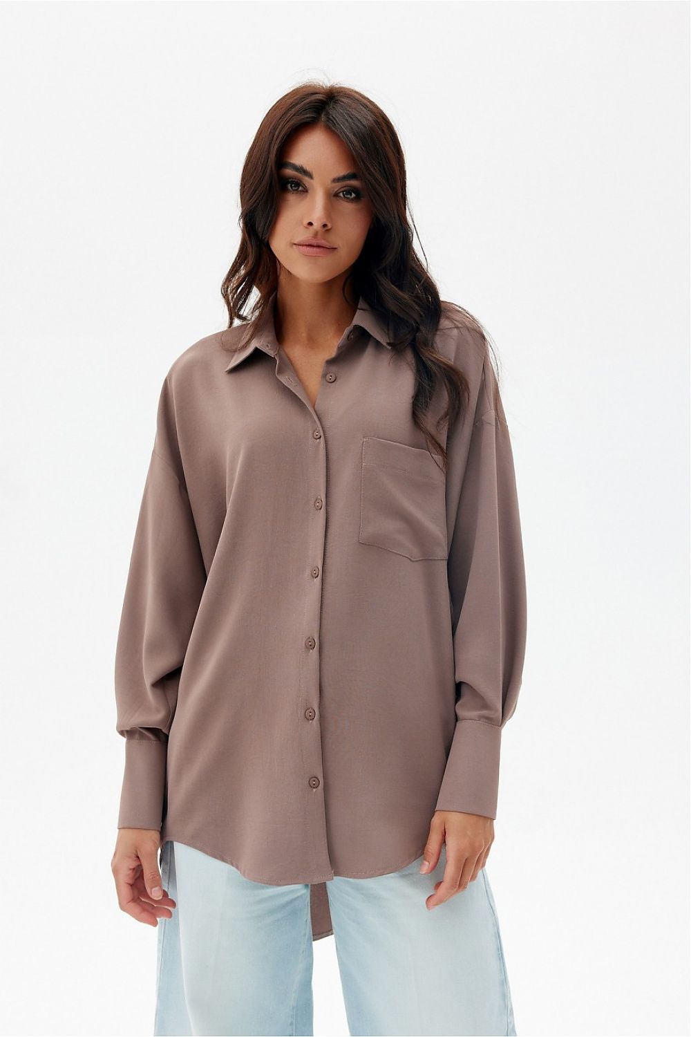 Over-Sized Long Sleeve Womens Shirt by Roco Fashion