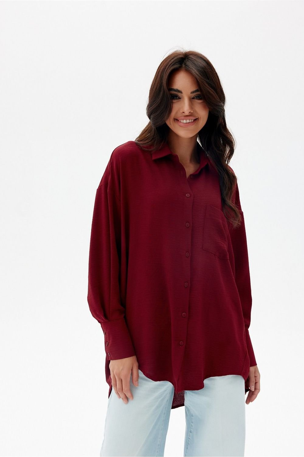 Over-Sized Long Sleeve Womens Shirt by Roco Fashion