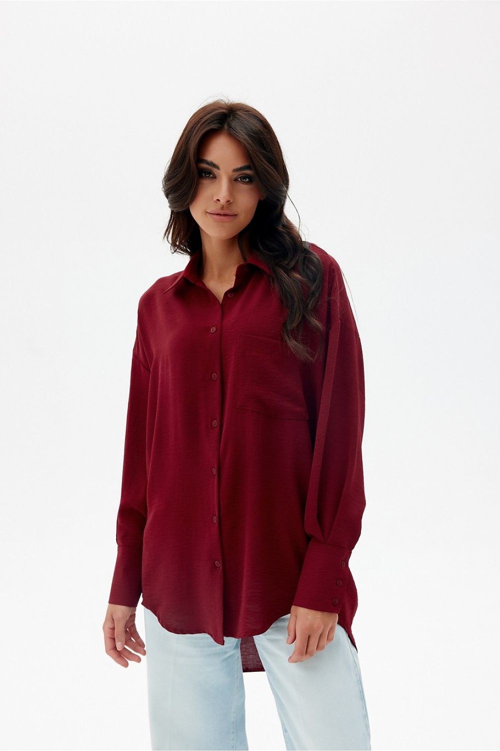 Over-Sized Long Sleeve Womens Shirt by Roco Fashion