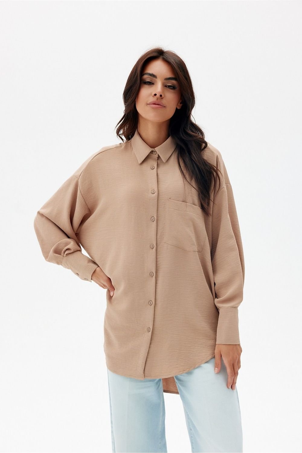 Over-Sized Long Sleeve Womens Shirt by Roco Fashion