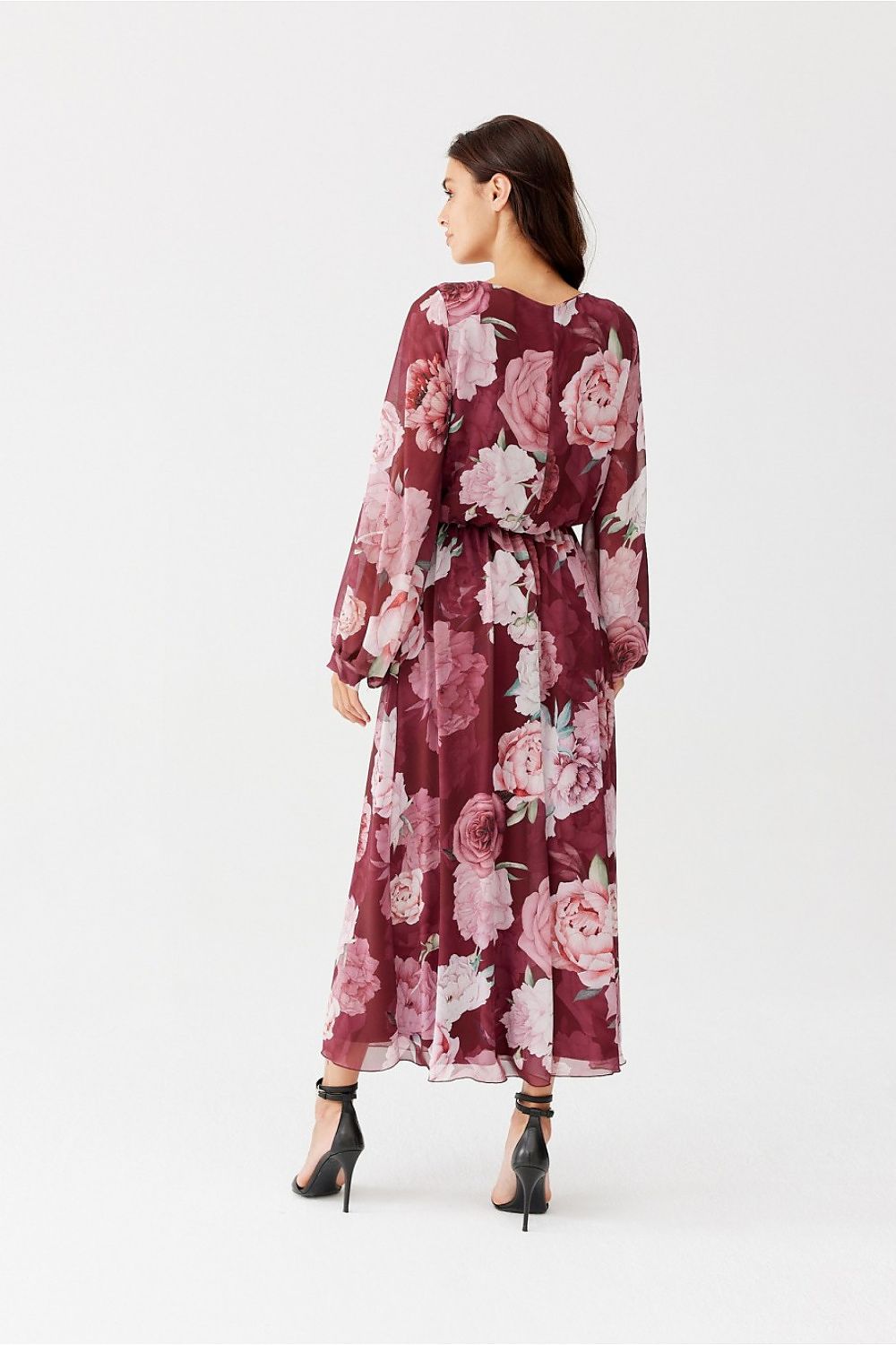 Long Sleeved Chiffon Midi Daydress by Roco Fashion