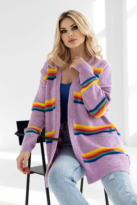 Striped Oversize Knitted Cardigan by PeeKaBoo | 3 Colour Options