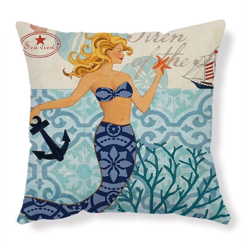 Ocean Theme Linen Cushion Covers Sea Turtles, Octopuses and More 45x45