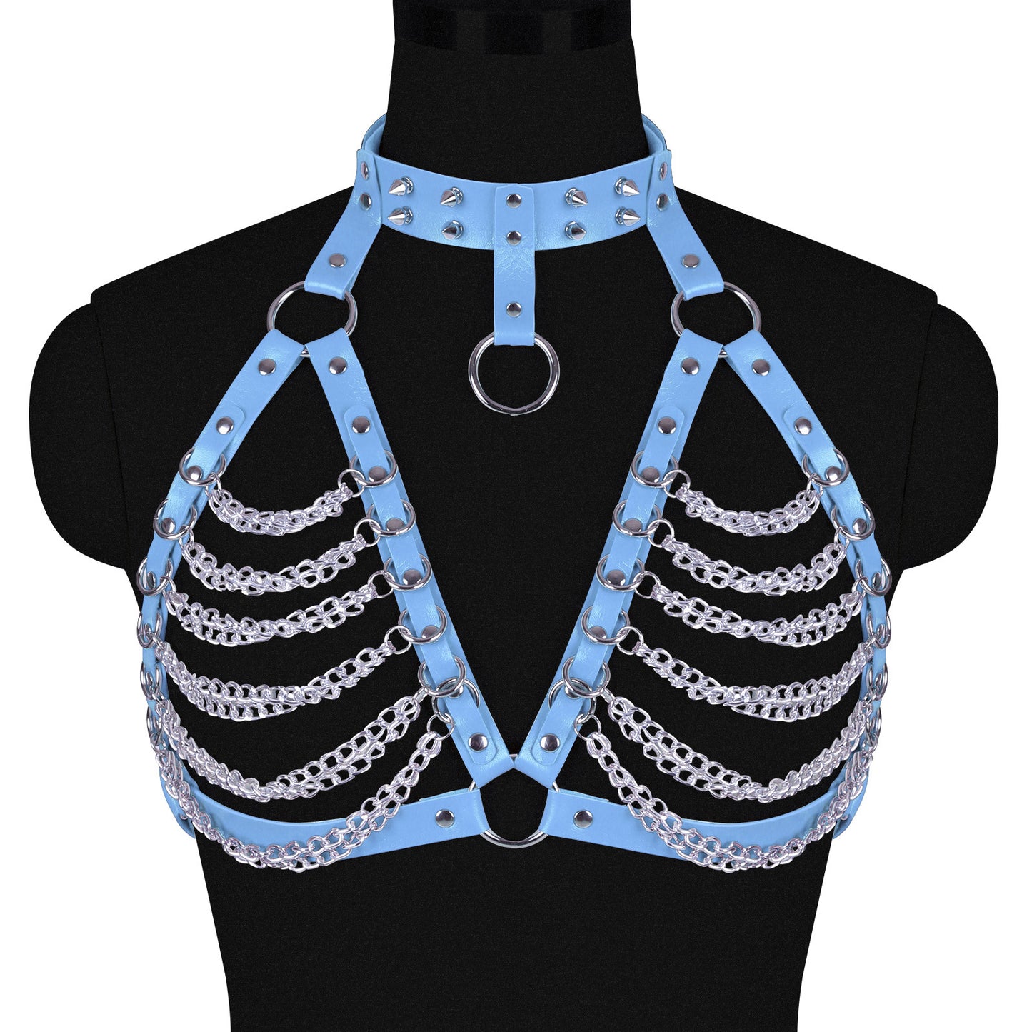 Punk Goth Metal BDSM Chain Bra | 10 Colour Options