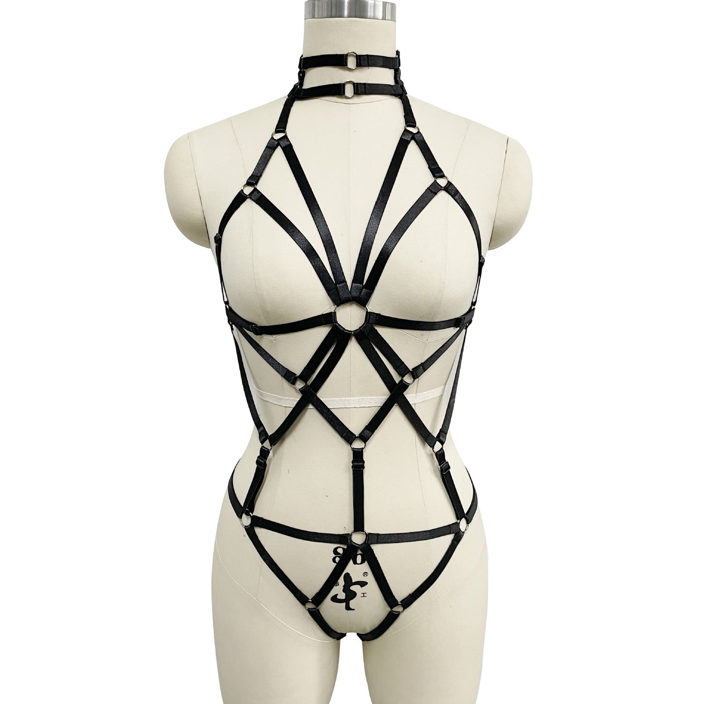 Nylon Strapping Bondage Full Body Harness Lingerie | Black or Red