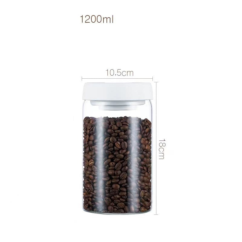 Vacuum Sealing Glass Airtight Jars - Perfect for Coffee, Nuts, Grains, Spices etc