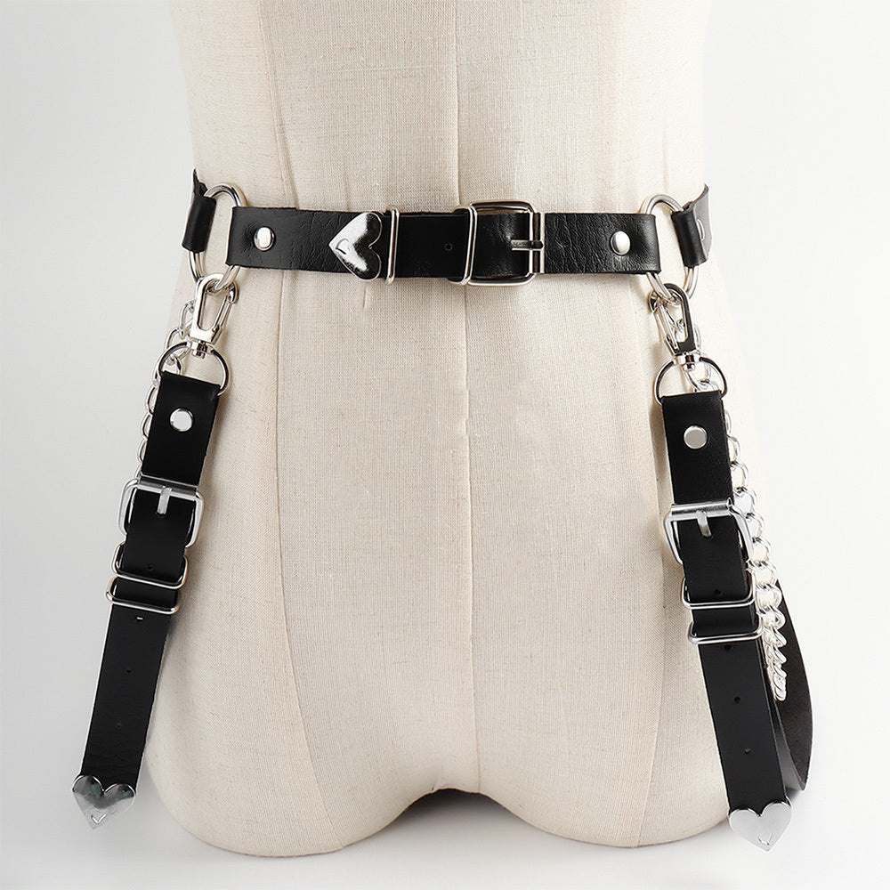 Gothic Punk Leather Dual Purpose Bondage Top or Chain Belt