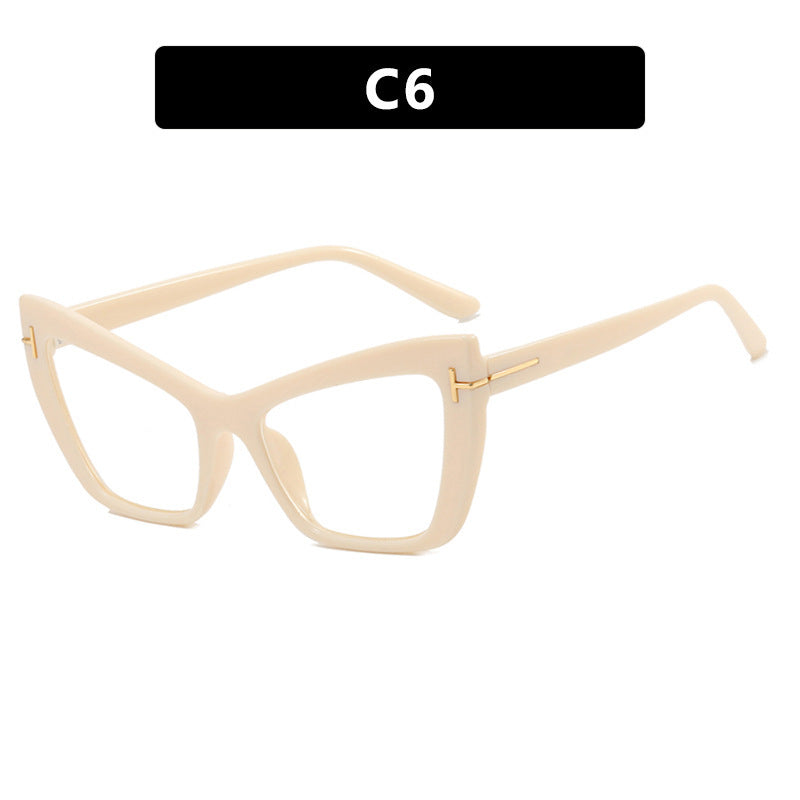 Clear Lens Fashion Anti-blue Light Blocking Over Size Cat Eye Glasses