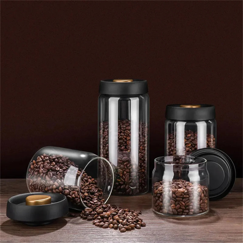 Vacuum Sealing Glass Airtight Jars - Perfect for Coffee, Nuts, Grains, Spices etc