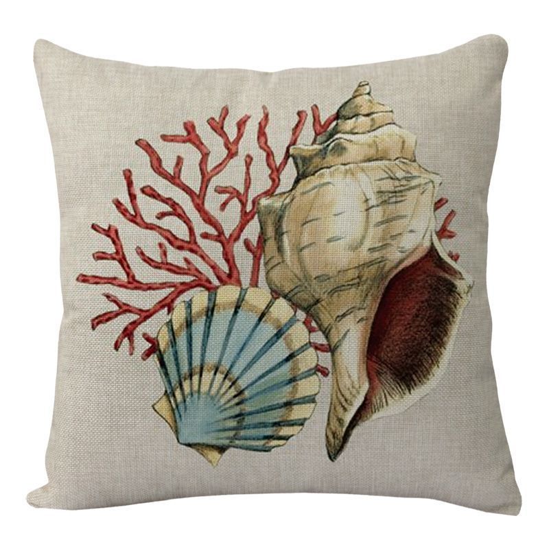 Ocean Theme Linen Cushion Covers Sea Turtles, Octopuses and More 45x45