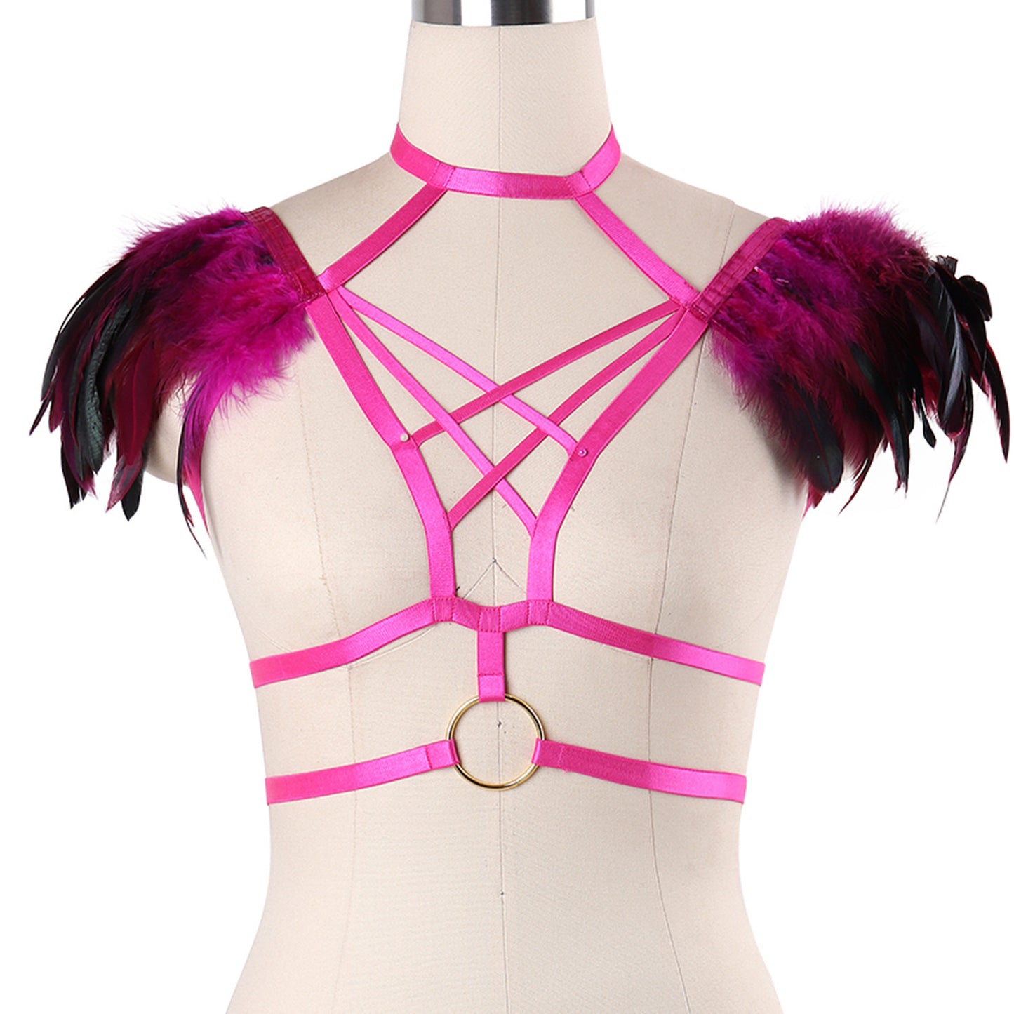 Pink Punk Burlesque Halter Harness Outwear