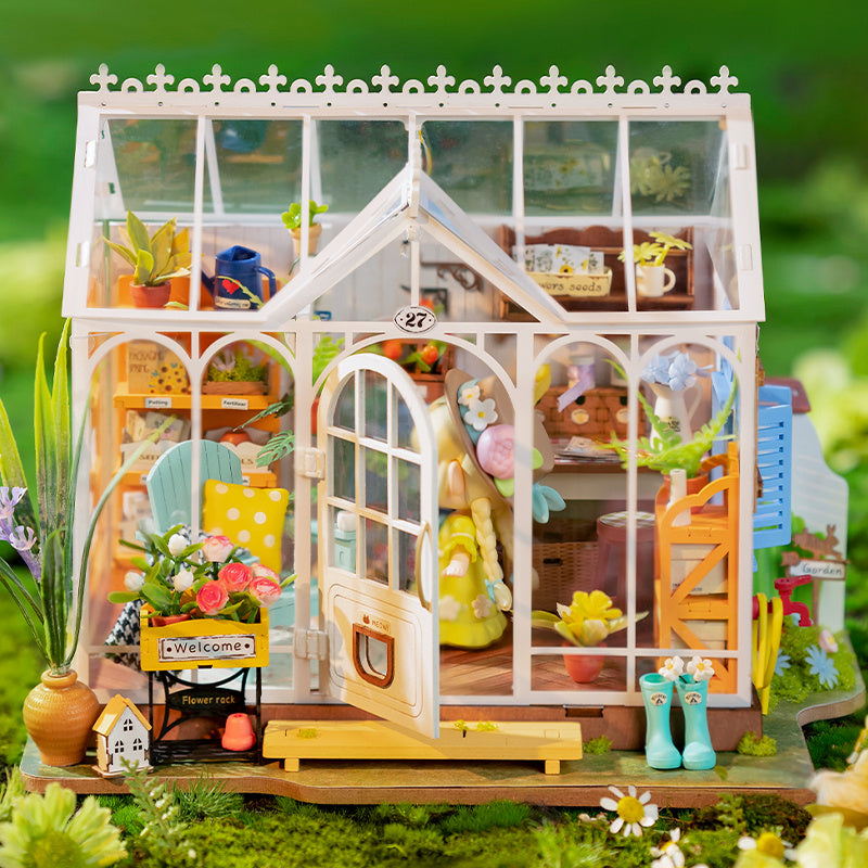 Rolife Hothouse or Greenhouse 3D Wooden Puzzle Build with LED Lighting