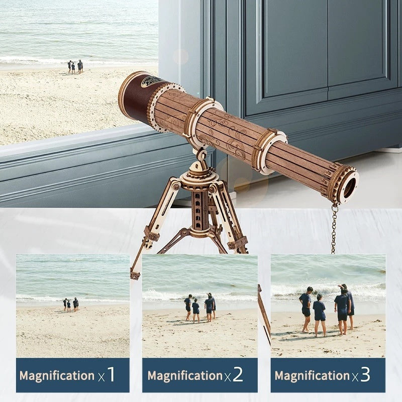 3D DIY Model Telescope Puzzle Wooden Craft Kit by ROKR