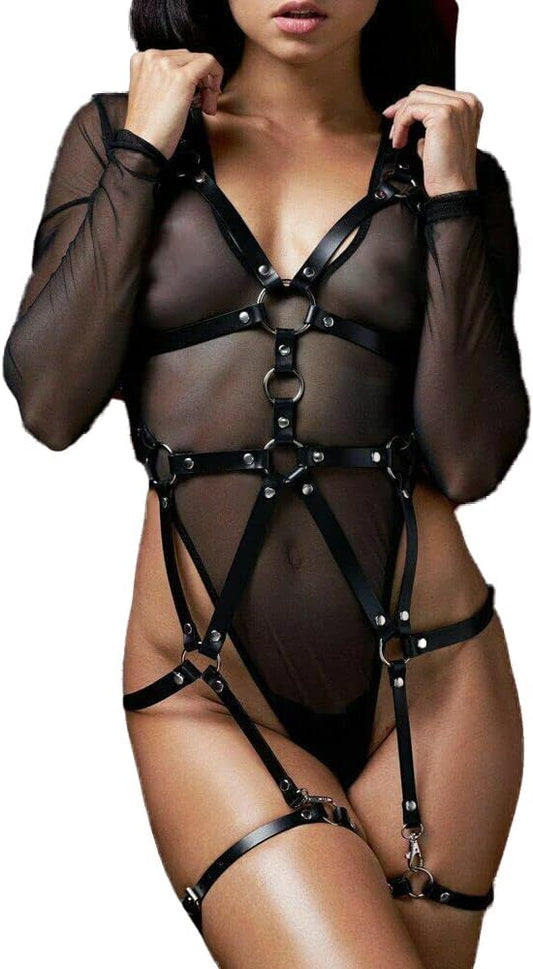 Full Body Bondage Leather Harness | BDSM and Restraint Play