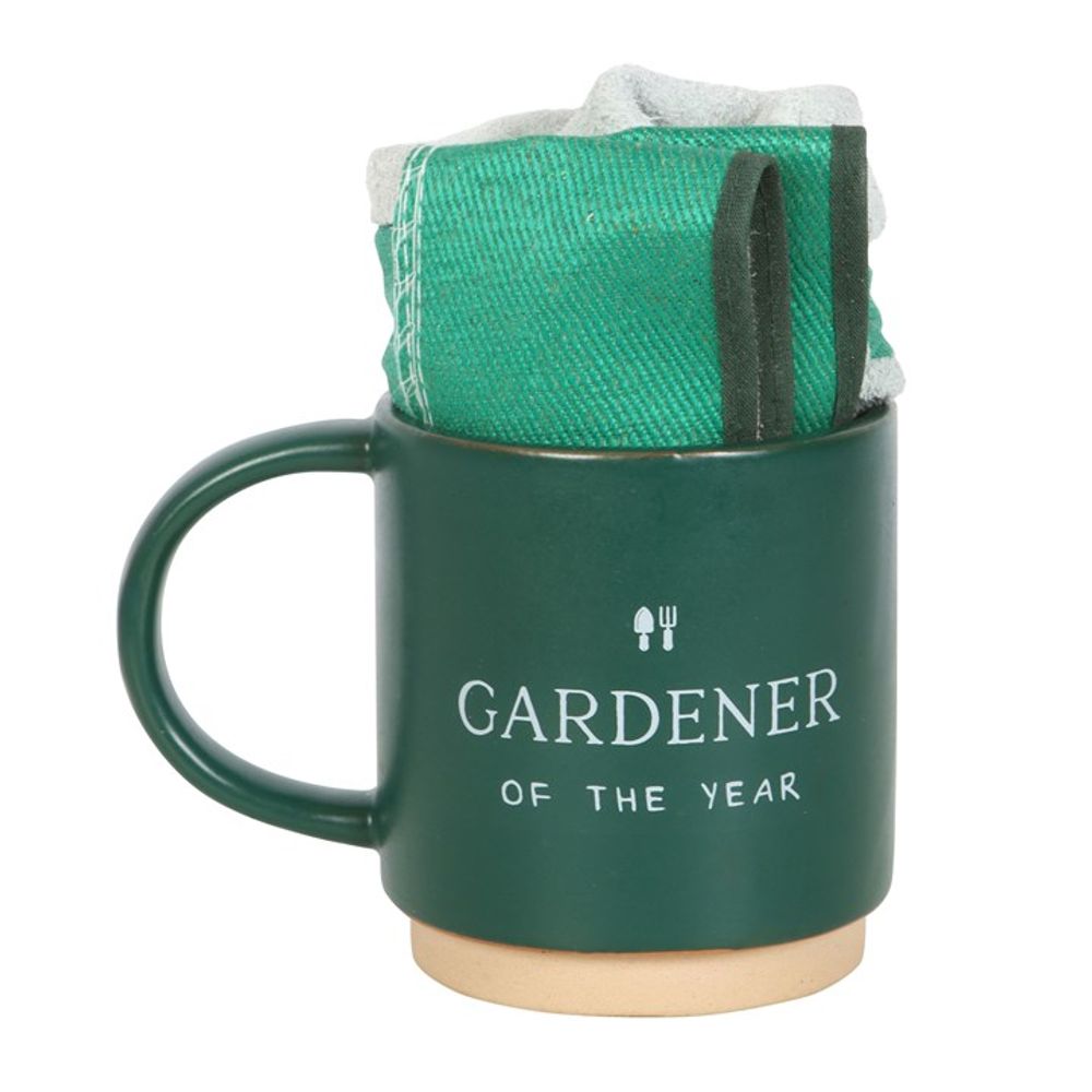 Green Gardeners Mug and Glove Gift Set - Gardener of the Year