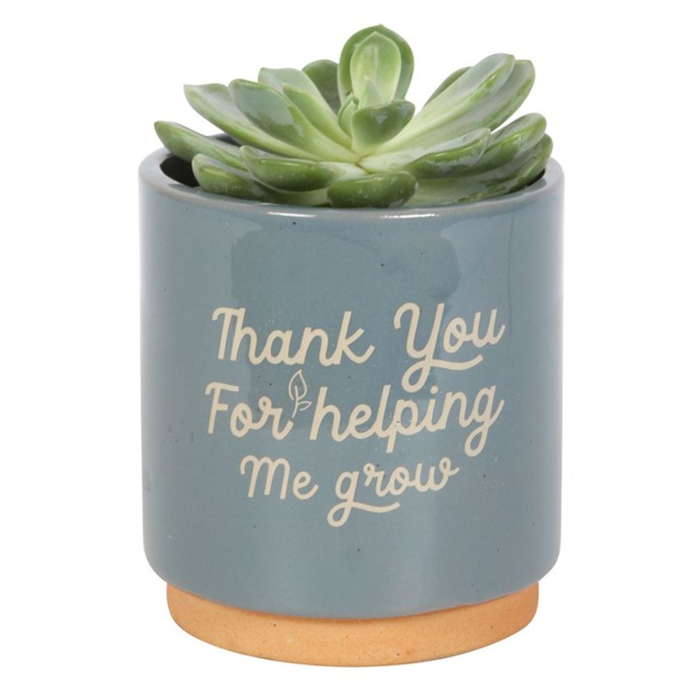 Blue Ceramic Pot Planter - Thank You For Helping Me Grow Plant Pot