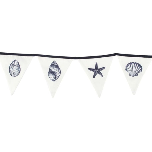 Seashell Fabric Bunting With Shell Illustrations