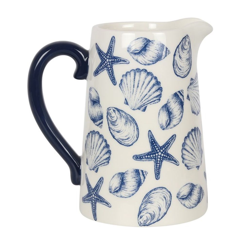 Seaside Themed Seashell Ceramic Jug - 21cm Tall