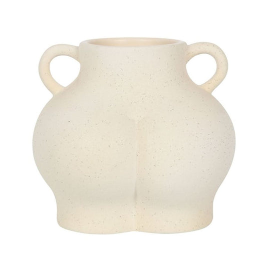 Cream Speckled Ceramic Bum Plant Pot