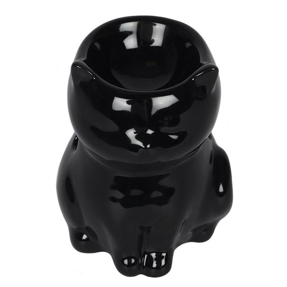 Tea-Light Essential Oil Wax Burner - 11cm High Black Cat