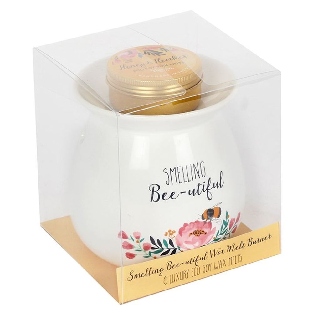 Ceramic Essential Wax Melt Burner Gift Set - Smelling Bee-utiful