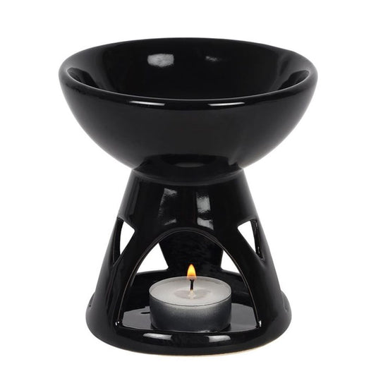 Black Deep Bowl Geometric Design Essential Oil Burner