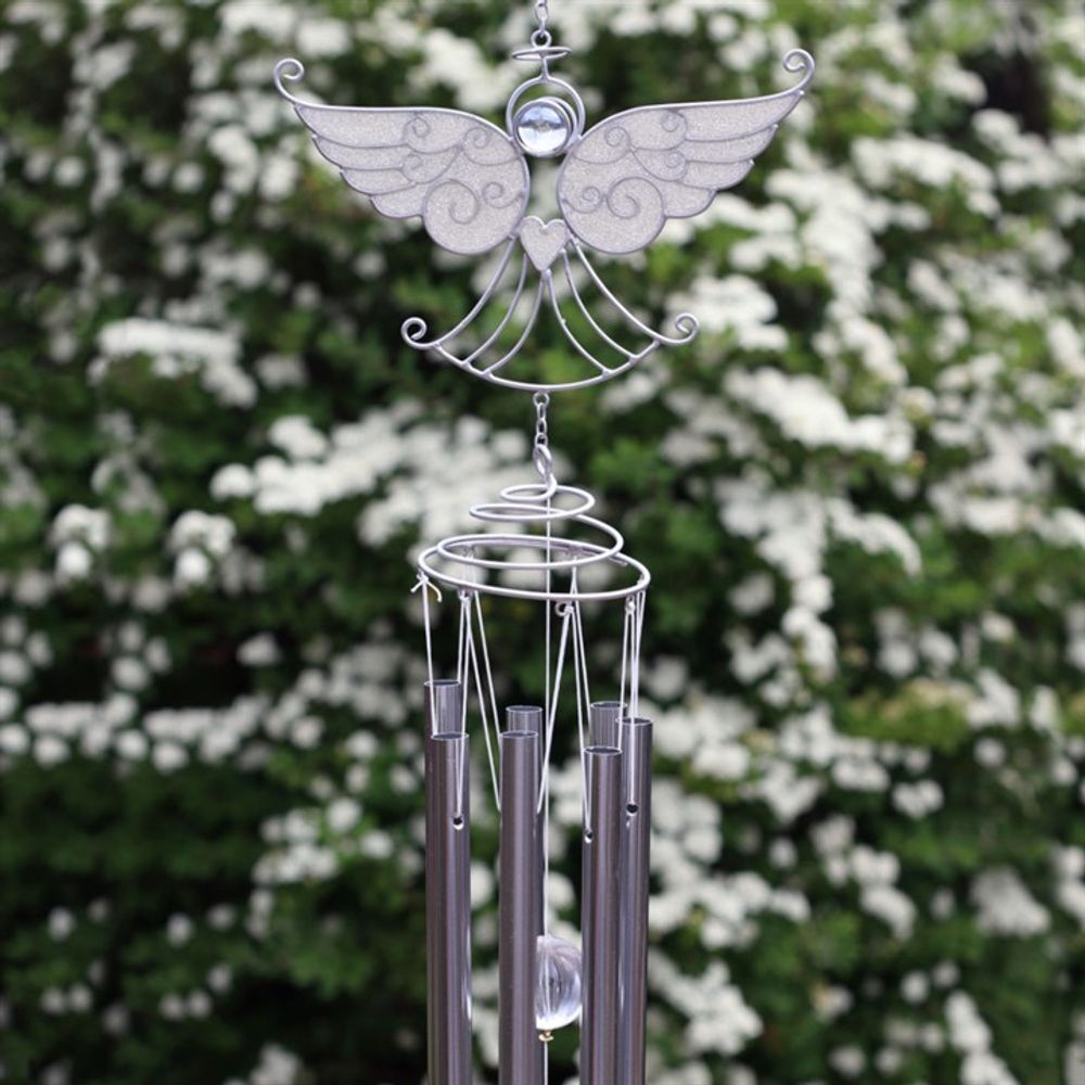 Silver Wire Angel Windchime Garden Decor