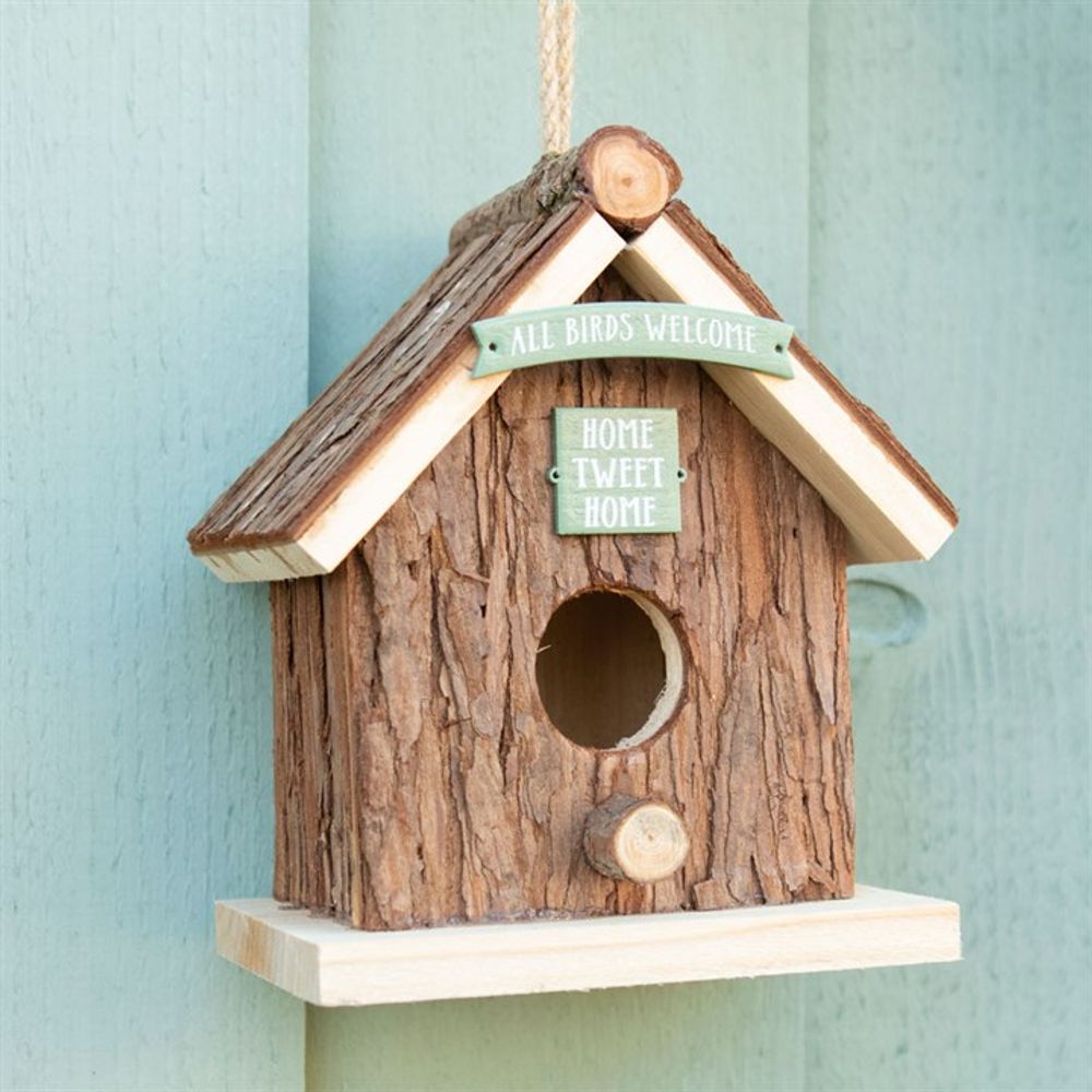 Wood Bark Hanging Bird House - Home Tweet Home