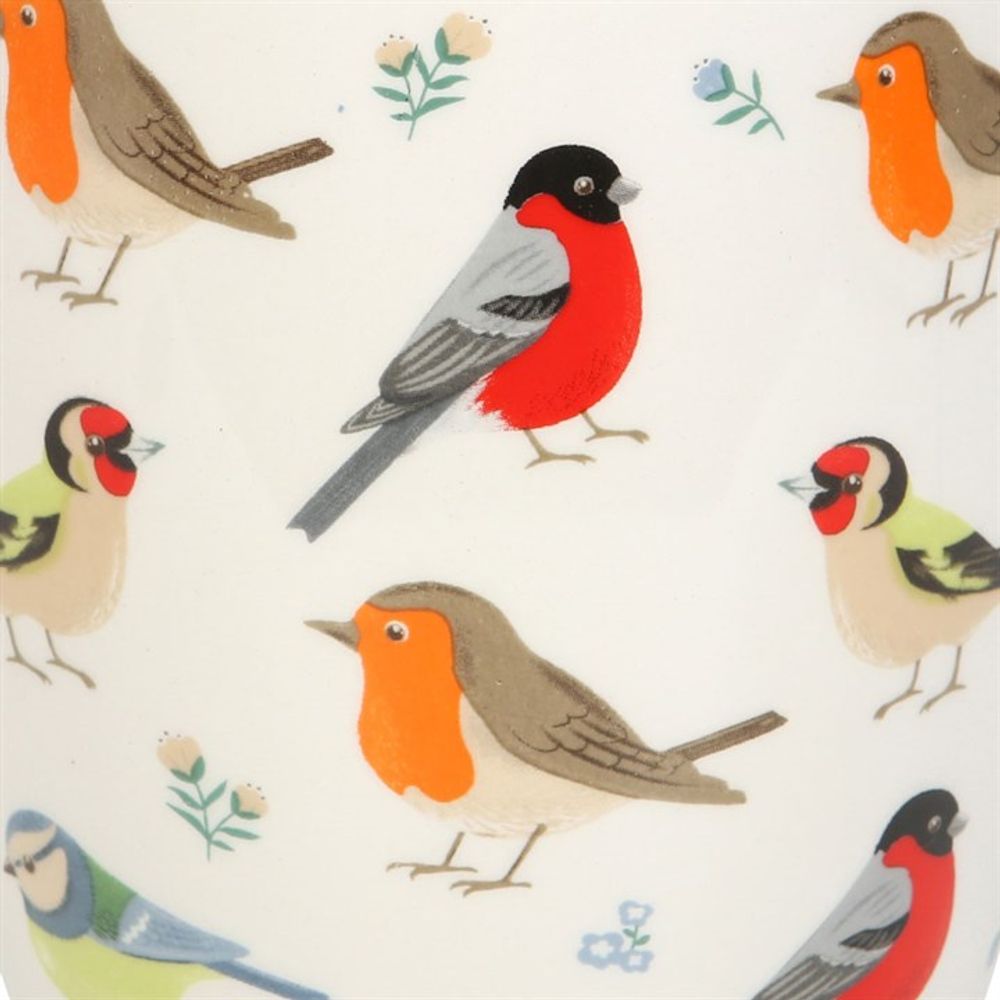 Ceramic Plant Pots Featuring British Garden Birds Print