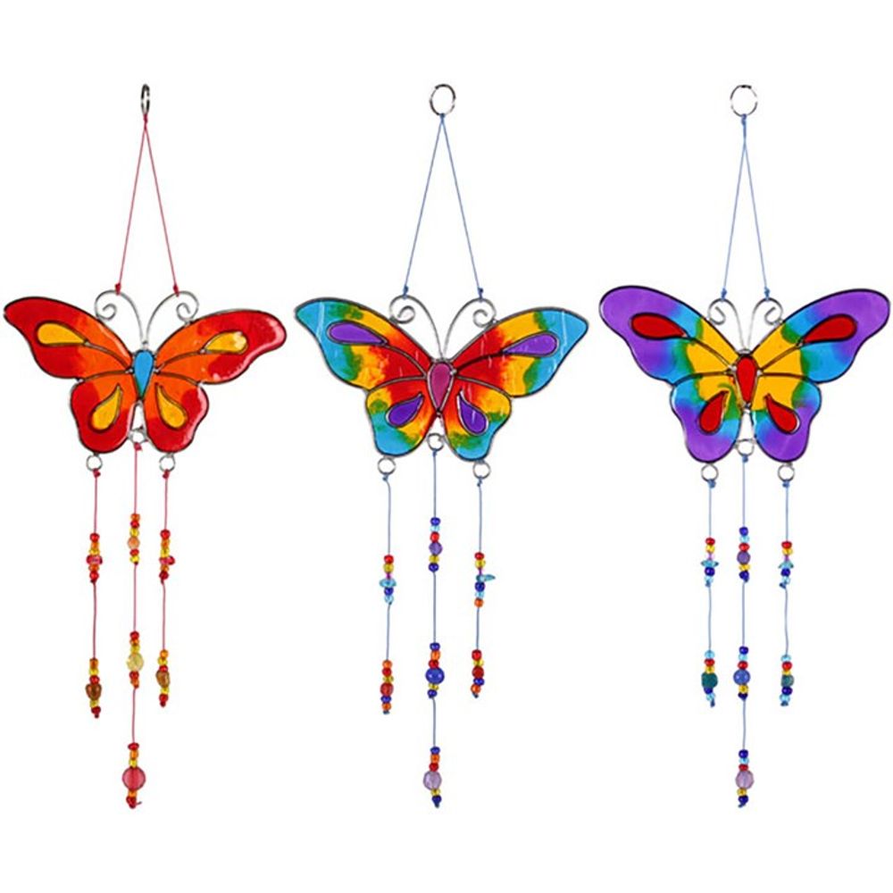 Colourful Set of 12 Butterfly Suncatchers