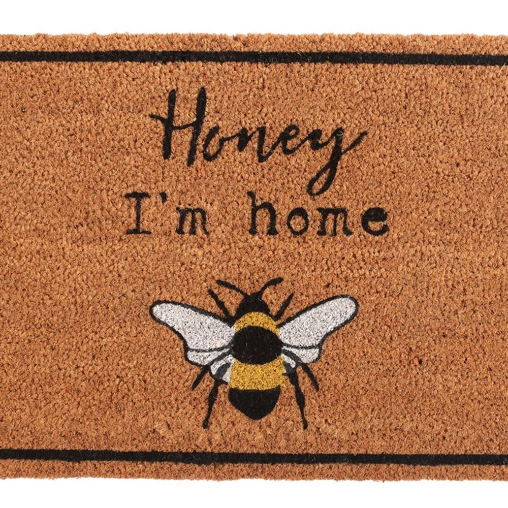 Bee Pun Natural Coir Doormat - Honey I’m Home