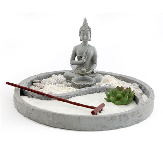 Yin and Yang Zen Garden with Buddha- 26cm