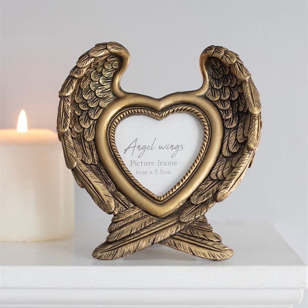 Antique Gold Photo Frame With Angel Wings