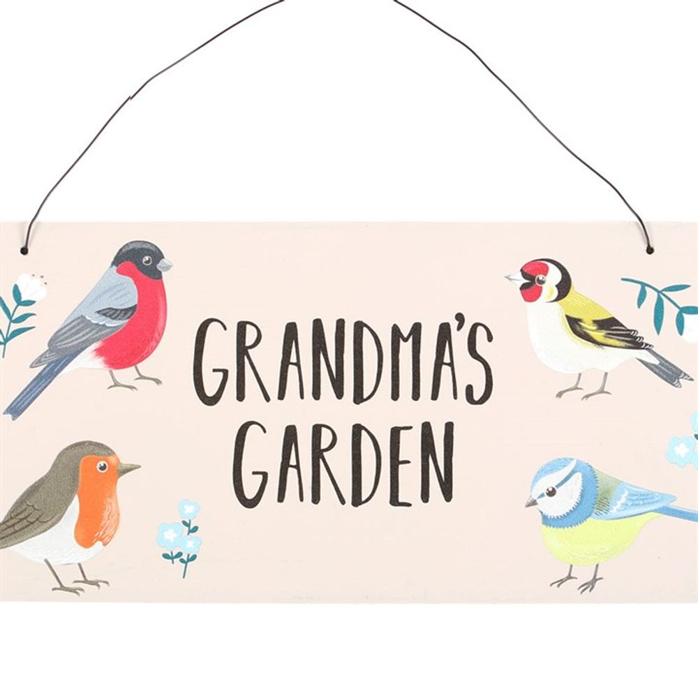 Illustrated British Garden Birds Sign - Grandma's Garden