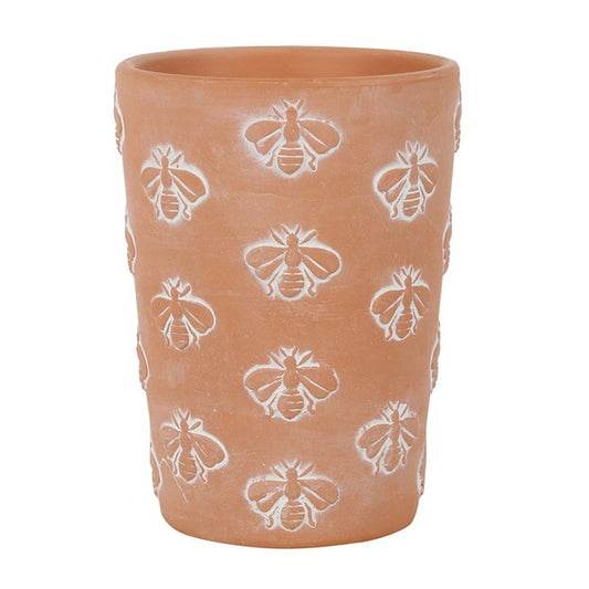 Large Terracotta Plant Pot - Bee Motif