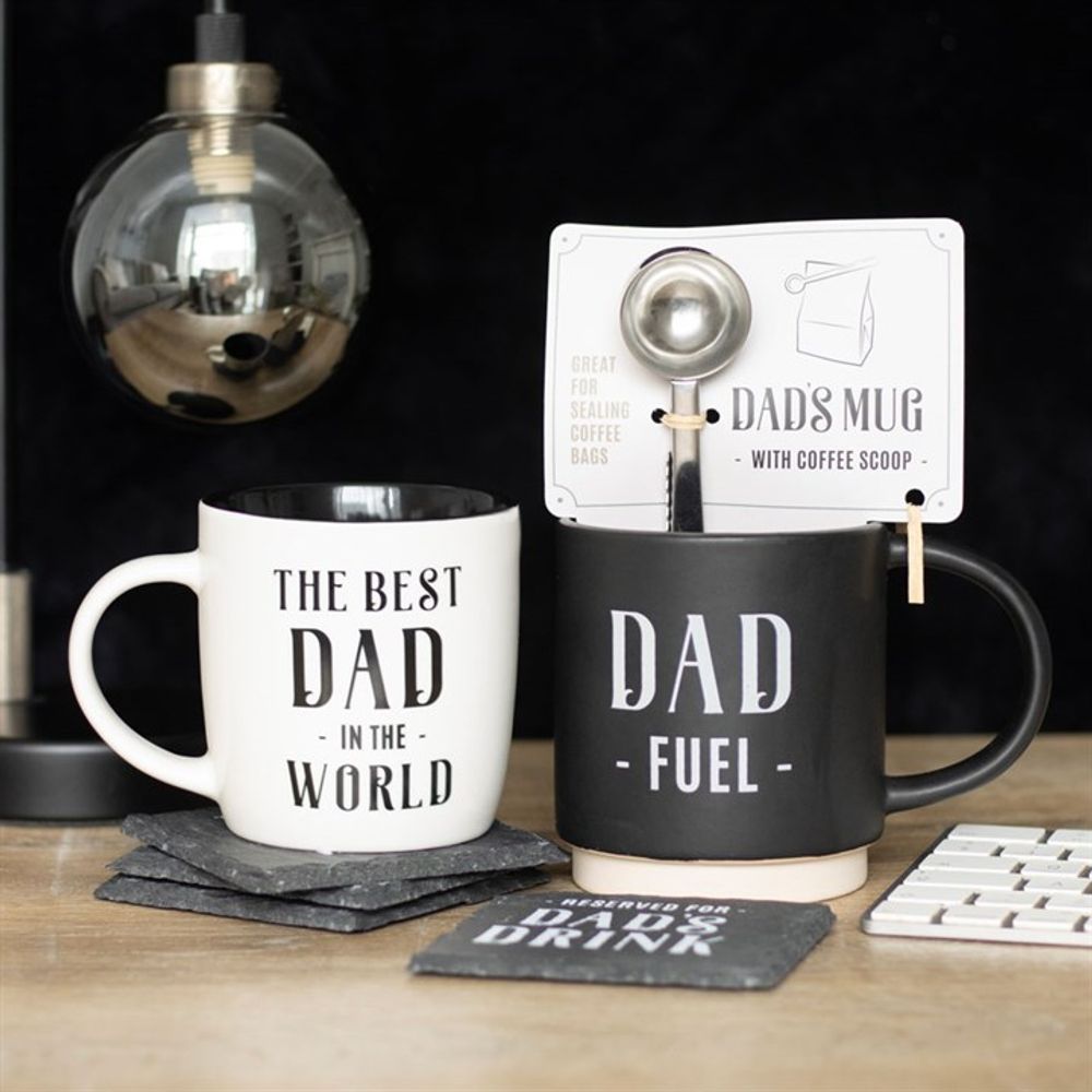 Dads Mug Gift Set - Dad Fuel - Coffee Mug and Scoop