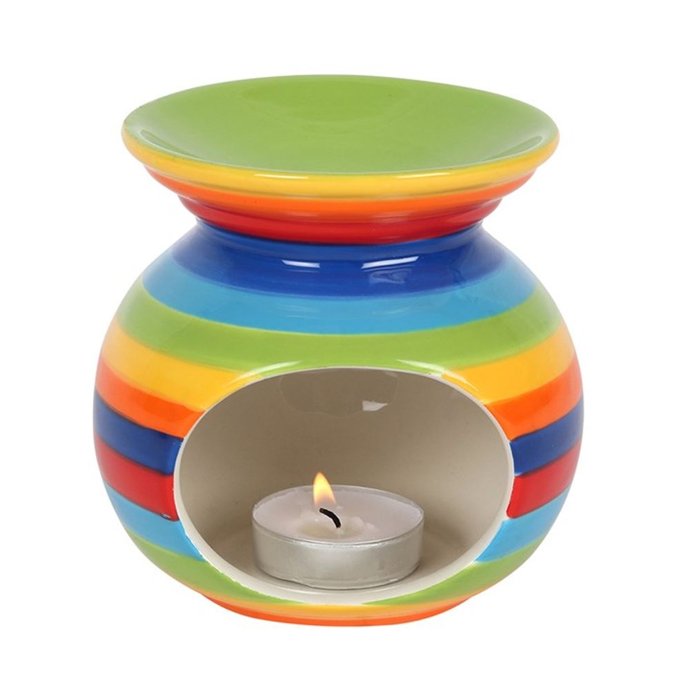 Rainbow Stripe Tea-Light Essential Oil Burner