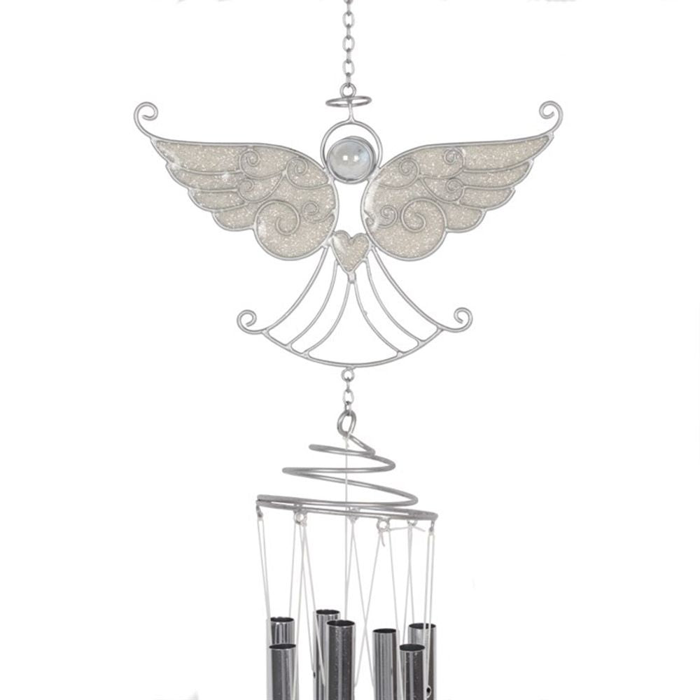 Silver Wire Angel Windchime Garden Decor