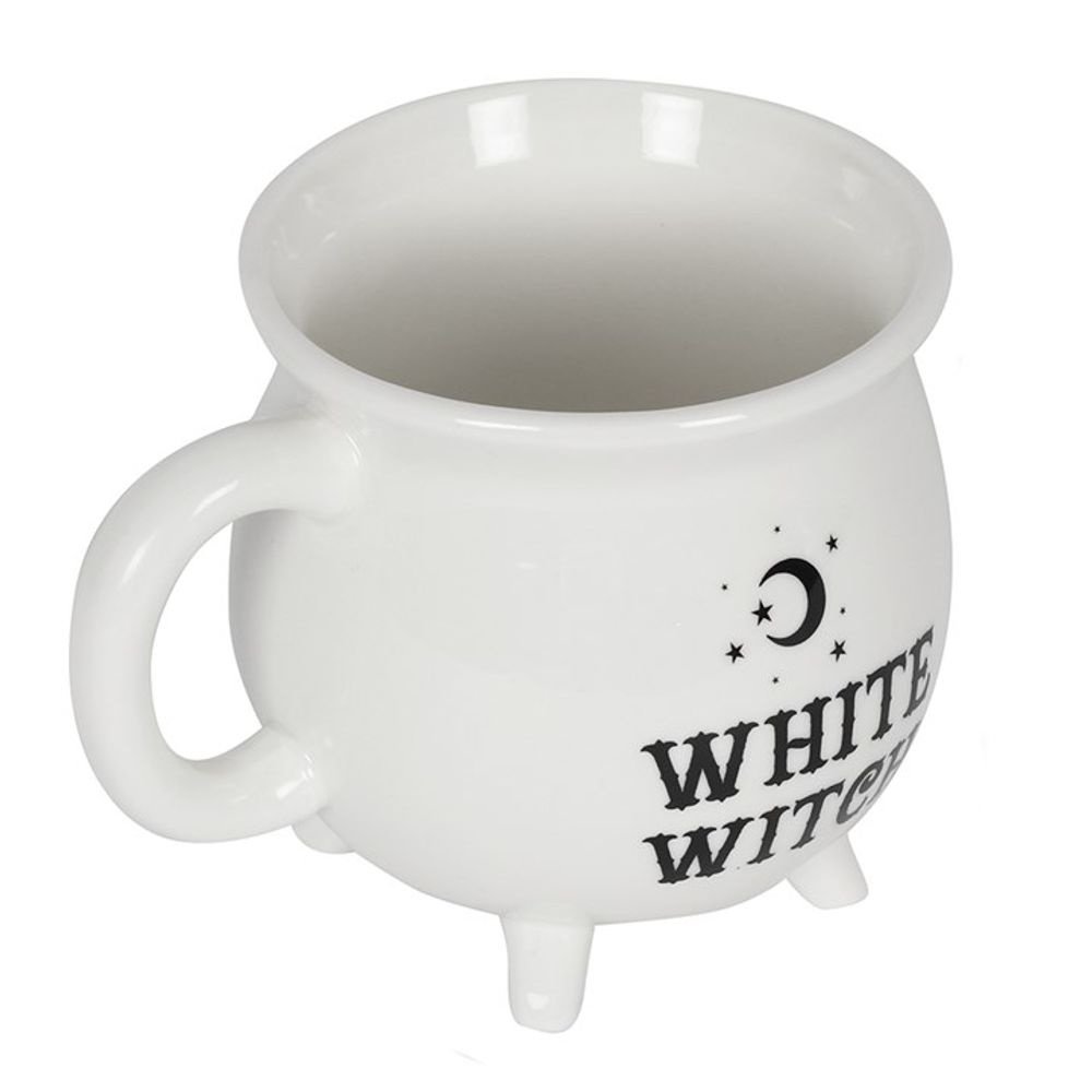 Cauldron Shaped Drinks Mug - White Witch Inscription