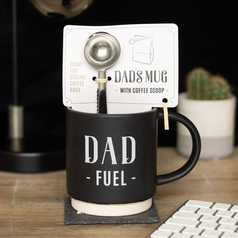 Dads Mug Gift Set - Dad Fuel - Coffee Mug and Scoop