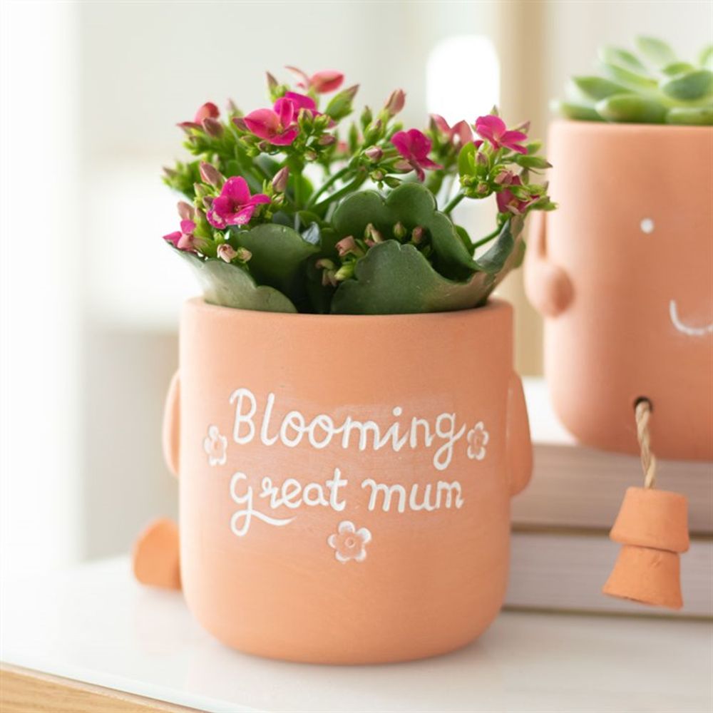 Cute Sitting Planter - Blooming Great Mum Inscription