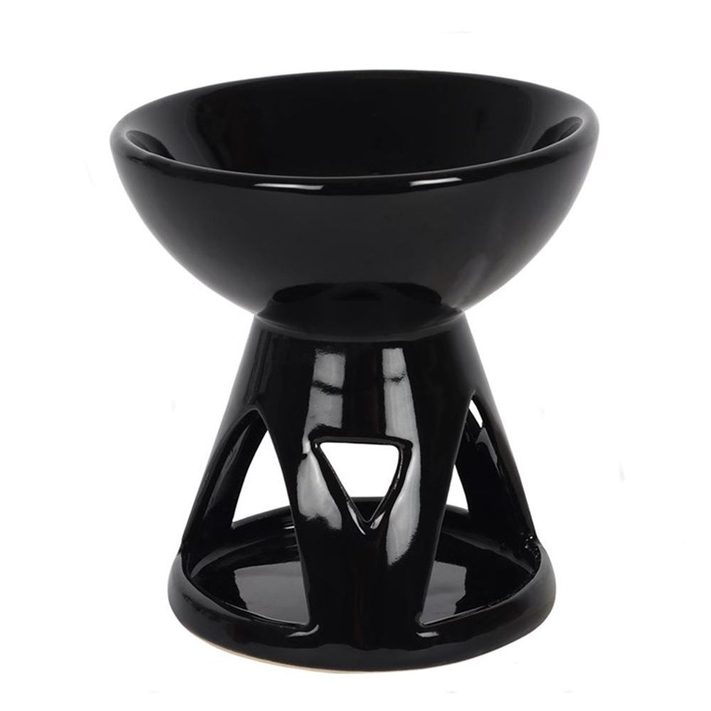 Black Deep Bowl Geometric Design Essential Oil Burner