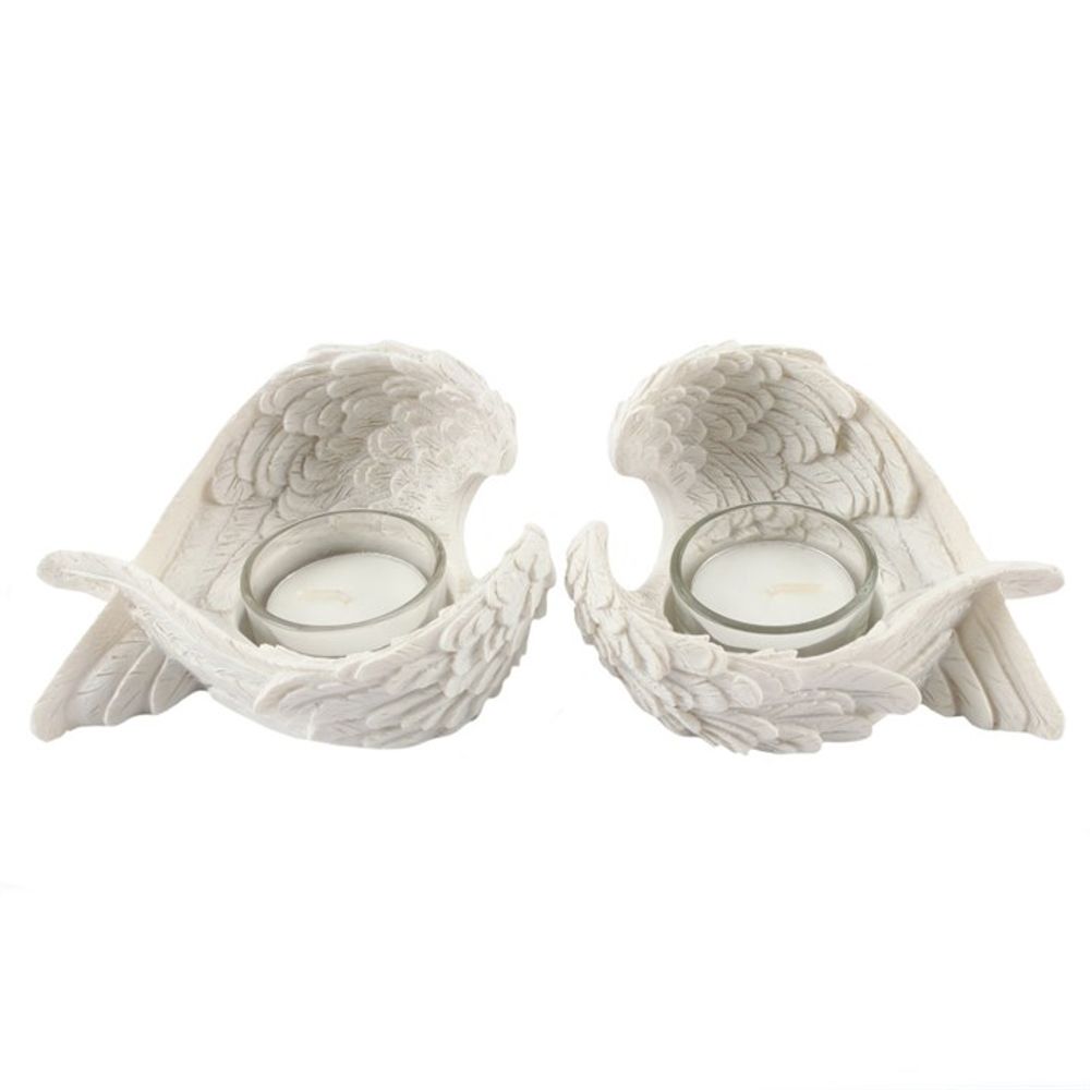 Set of 2 Angel Winged Tea-Light Candle Holders