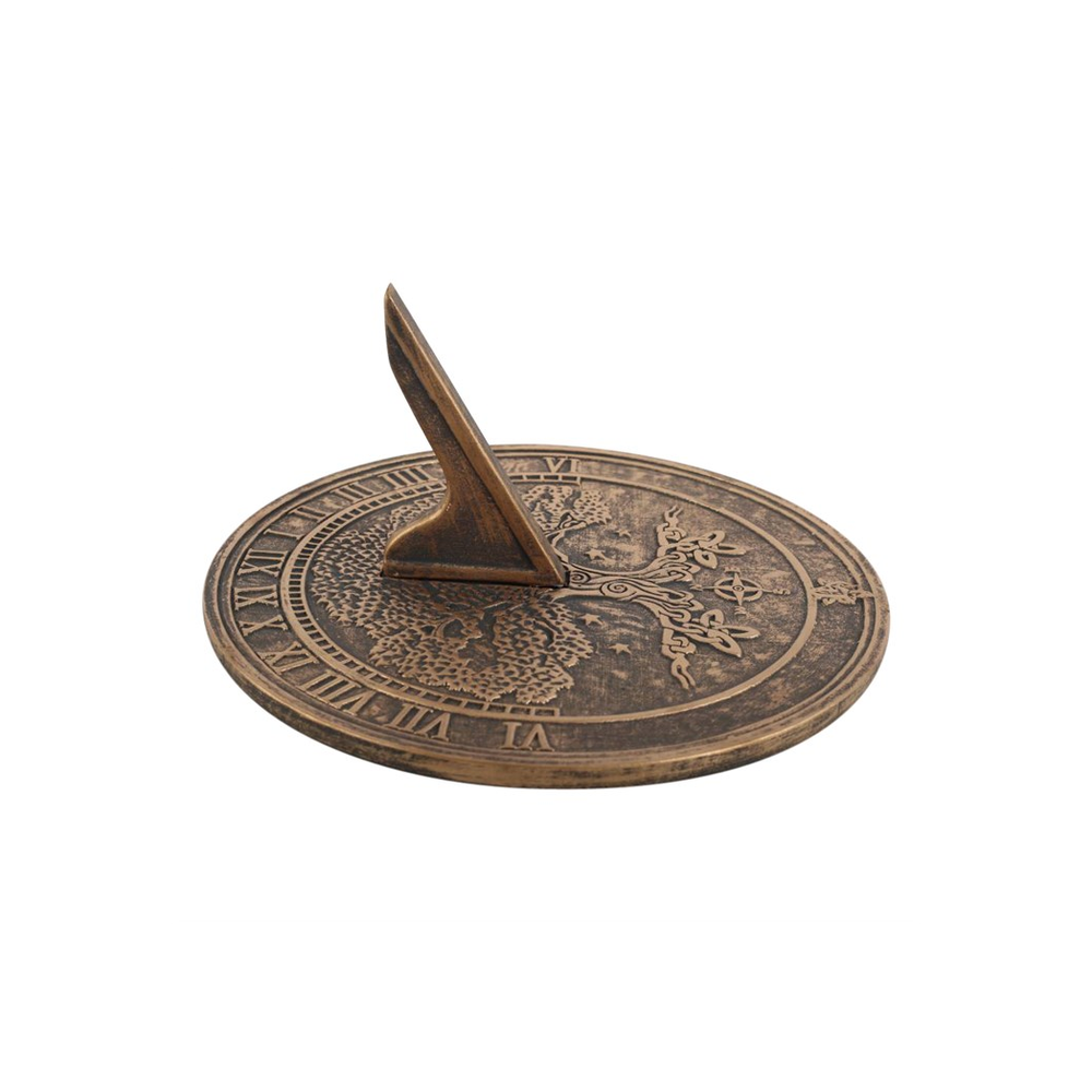 Antique Bronze Effect Terracotta Sundial - Tree Of Life by Lisa Parker