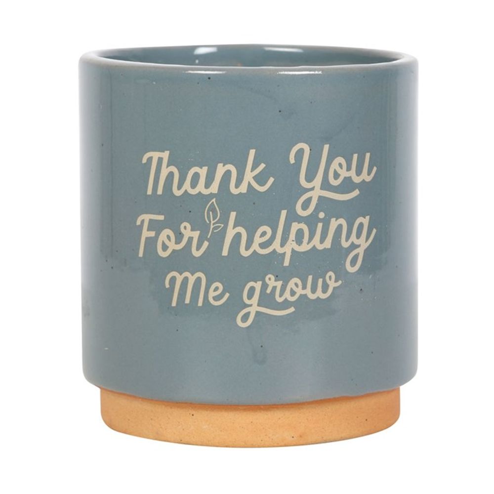 Blue Ceramic Pot Planter - Thank You For Helping Me Grow Plant Pot